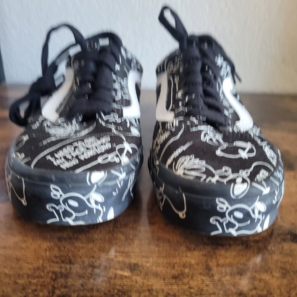 Vans Old Skool x Peanuts Snoopy Black Canvas Mens Shoes Size 7.5 Men Women 9 Euc - Picture 8 of 11
